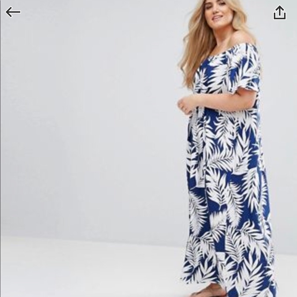 ASOS off the shoulder maxi